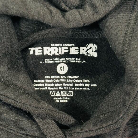 Terrifier 2 Hoodie Art The Clown Horror Movie Men's XL Black Chaos Violence Gore - Picture 2 of 8